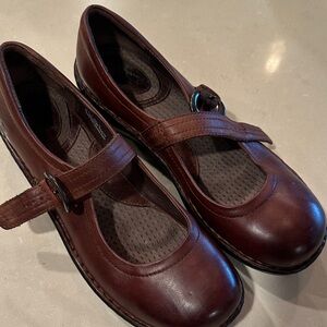 Born Dark Brown Leather Mary Jane Flats